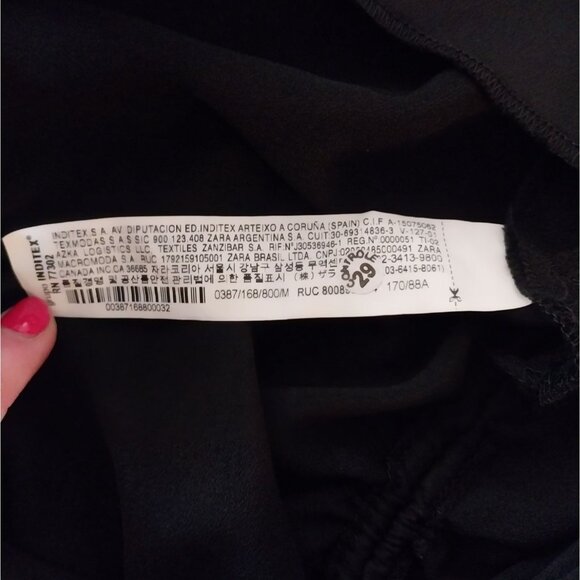 ZARA Basic Black Midi Slip Dress Cowl Neck Spaghetti Straps Sz M - Picture 5 of 14